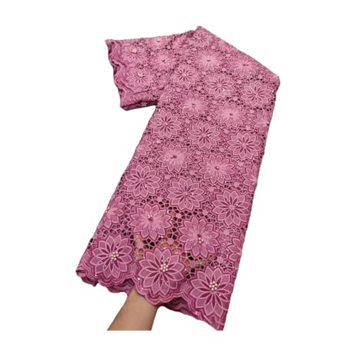 Afrikanischer Spitzenstoff, 100 % Baumwolle, Schweizer Voile-Spitze mit Perlen, nigerianischer Tüll, Pailletten, beliebter Dubai-Stil Afrikanischer Spitzenstoff, 100 % Baumwolle, Schweizer Voile-Spitze mit Perlen, nigerianischer Tüll, Pailletten, beliebter Dubai-Stil von Generisch