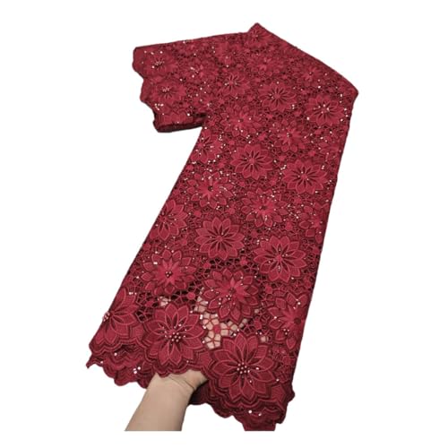 Afrikanischer Spitzenstoff, 100 % Baumwolle, Schweizer Voile-Spitze mit Perlen, nigerianischer Tüll, Pailletten, beliebter Dubai-Stil Afrikanischer Spitzenstoff, 100 % Baumwolle, Schweizer Voile-Spitze mit Perlen, nigerianischer Tüll, Pailletten, beliebter Dubai-Stil von Generisch