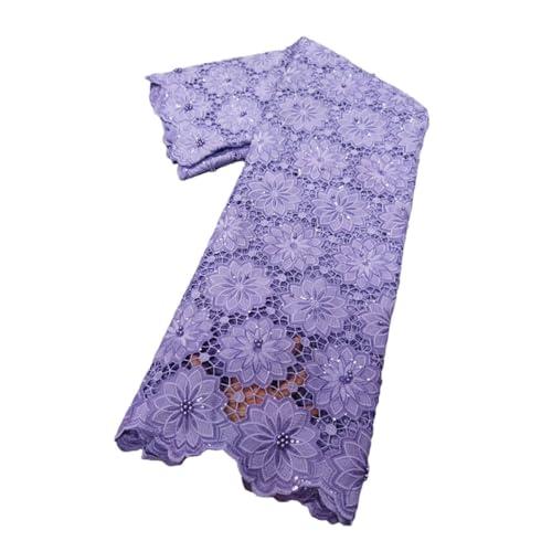 Afrikanischer Spitzenstoff, 100 % Baumwolle, Schweizer Voile-Spitze mit Perlen, nigerianischer Tüll, Pailletten, beliebter Dubai-Stil Afrikanischer Spitzenstoff, 100 % Baumwolle, Schweizer Voile-Spitze mit Perlen, nigerianischer Tüll, Pailletten, beliebter Dubai-Stil von Generisch