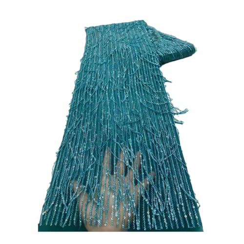 Afrikanischer Spitzenstoff, Pailletten, nigerianische Hochzeit, Spitzenmaterial, Luxusstoffe zum Nähen, 4,5 m Afrikanischer Spitzenstoff, Pailletten, nigerianische Hochzeit, Spitzenmaterial, Luxusstoffe zum Nähen, 4,5 m von Generisch