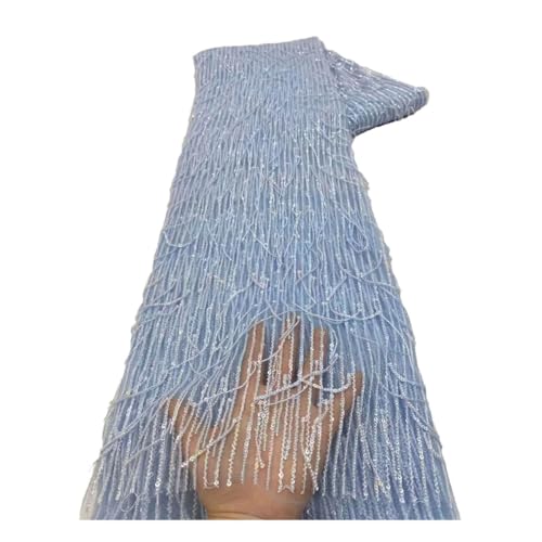 Afrikanischer Spitzenstoff, Pailletten, nigerianische Hochzeit, Spitzenmaterial, Luxusstoffe zum Nähen, 4,5 m Afrikanischer Spitzenstoff, Pailletten, nigerianische Hochzeit, Spitzenmaterial, Luxusstoffe zum Nähen, 4,5 m von Generisch