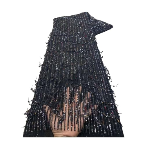 Afrikanischer Spitzenstoff, Pailletten, nigerianische Hochzeit, Spitzenmaterial, Luxusstoffe zum Nähen, 4,5 m Afrikanischer Spitzenstoff, Pailletten, nigerianische Hochzeit, Spitzenmaterial, Luxusstoffe zum Nähen, 4,5 m von Generisch