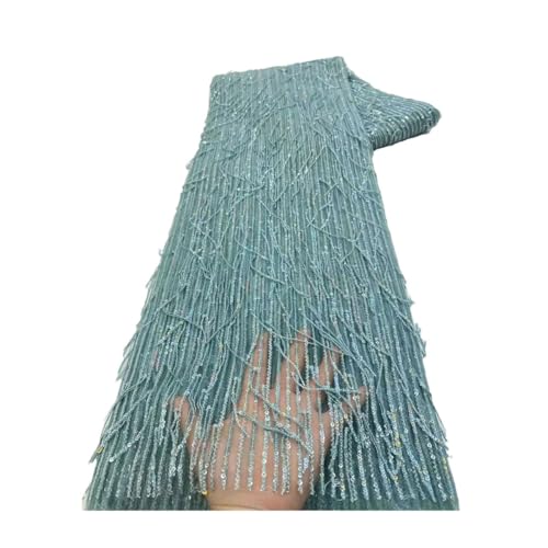 Afrikanischer Spitzenstoff, Pailletten, nigerianische Hochzeit, Spitzenmaterial, Luxusstoffe zum Nähen, 4,5 m Afrikanischer Spitzenstoff, Pailletten, nigerianische Hochzeit, Spitzenmaterial, Luxusstoffe zum Nähen, 4,5 m von Generisch