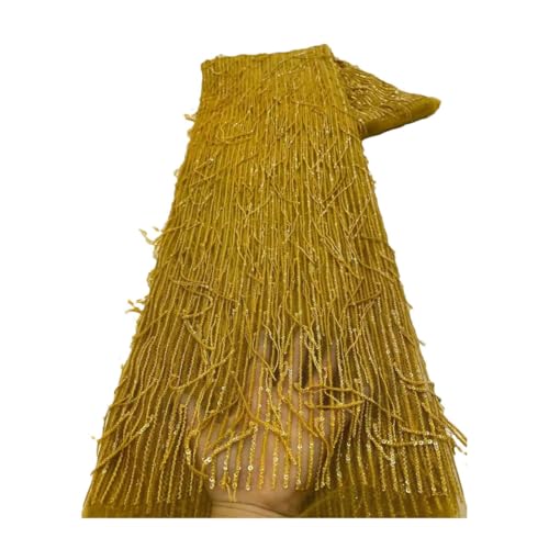 Afrikanischer Spitzenstoff, Pailletten, nigerianische Hochzeit, Spitzenmaterial, Luxusstoffe zum Nähen, 4,5 m Afrikanischer Spitzenstoff, Pailletten, nigerianische Hochzeit, Spitzenmaterial, Luxusstoffe zum Nähen, 4,5 m von Generisch