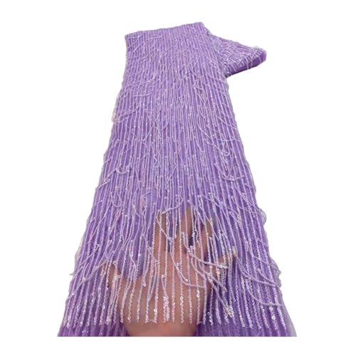 Afrikanischer Spitzenstoff, Pailletten, nigerianische Hochzeit, Spitzenmaterial, Luxusstoffe zum Nähen, 4,5 m Afrikanischer Spitzenstoff, Pailletten, nigerianische Hochzeit, Spitzenmaterial, Luxusstoffe zum Nähen, 4,5 m von Generisch