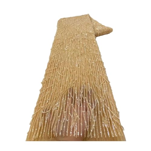 Afrikanischer Spitzenstoff, Pailletten, nigerianische Hochzeit, Spitzenmaterial, Luxusstoffe zum Nähen, 4,5 m Afrikanischer Spitzenstoff, Pailletten, nigerianische Hochzeit, Spitzenmaterial, Luxusstoffe zum Nähen, 4,5 m von Generisch