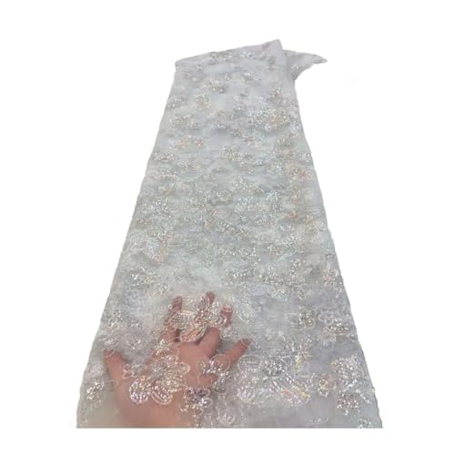 Afrikanischer Spitzenstoff, französische Pailletten, bestickter Tüll, nigerianischer Spitzenstoff Afrikanischer Spitzenstoff, französische Pailletten, bestickter Tüll, nigerianischer Spitzenstoff von Generisch