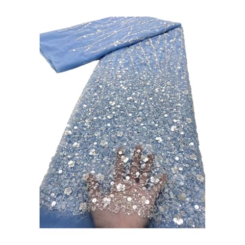 Afrikanischer Spitzenstoff, französische Perlen, nigerianische Pailletten, Stickerei, Netz, Spitzenstoffe für Brautkleid Afrikanischer Spitzenstoff, französische Perlen, nigerianische Pailletten, Stickerei, Netz, Spitzenstoffe für Brautkleid von Generisch