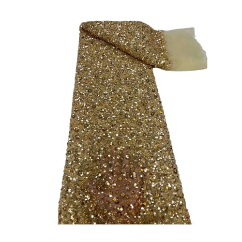 Afrikanischer Spitzenstoff, luxuriös, französische Pailletten, Netzstoff, Spitzenstoff, hochwertig, handgefertigt, Perlen für Hochzeit Afrikanischer Spitzenstoff, luxuriös, französische Pailletten, Netzstoff, Spitzenstoff, hochwertig, handgefertigt, Perlen für Hochzeit von Generisch