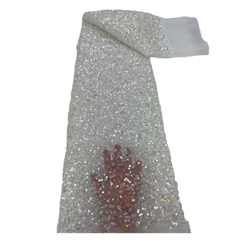 Afrikanischer Spitzenstoff, luxuriös, französische Pailletten, Netzstoff, Spitzenstoff, hochwertig, handgefertigt, Perlen für Hochzeit Afrikanischer Spitzenstoff, luxuriös, französische Pailletten, Netzstoff, Spitzenstoff, hochwertig, handgefertigt, Perlen für Hochzeit von Generisch