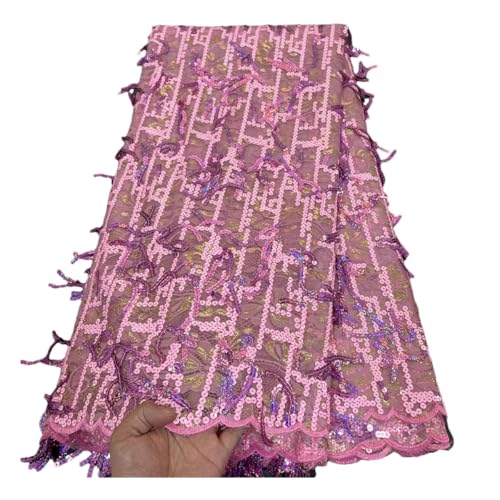 Afrikanischer Spitzenstoff mit Pailletten, nigerianische Spitze, Abendkleid, Nähen Afrikanischer Spitzenstoff mit Pailletten, nigerianische Spitze, Abendkleid, Nähen von Generisch