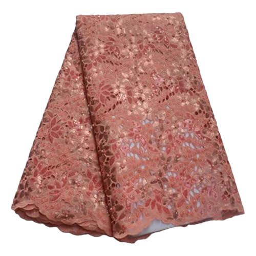 Afrikanischer handgeschnittener Organza-Spitzenstoff mit Pailletten-Stickerei und Perlen für Partykleid Afrikanischer handgeschnittener Organza-Spitzenstoff mit Pailletten-Stickerei und Perlen für Partykleid von Generisch