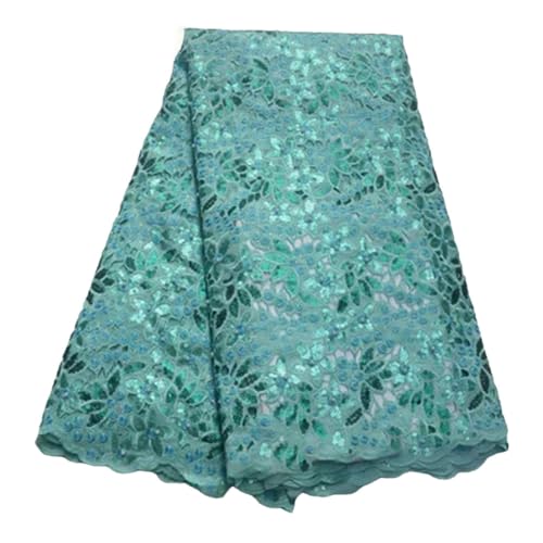 Afrikanischer handgeschnittener Organza-Spitzenstoff mit Pailletten-Stickerei und Perlen für Partykleid Afrikanischer handgeschnittener Organza-Spitzenstoff mit Pailletten-Stickerei und Perlen für Partykleid von Generisch
