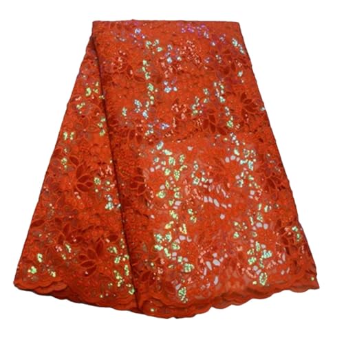 Afrikanischer handgeschnittener Organza-Spitzenstoff mit Pailletten-Stickerei und Perlen für Partykleid Afrikanischer handgeschnittener Organza-Spitzenstoff mit Pailletten-Stickerei und Perlen für Partykleid von Generisch