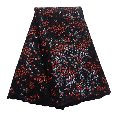 Afrikanischer handgeschnittener Organza-Spitzenstoff mit Pailletten-Stickerei und Perlen für Partykleid Afrikanischer handgeschnittener Organza-Spitzenstoff mit Pailletten-Stickerei und Perlen für Partykleid von Generisch