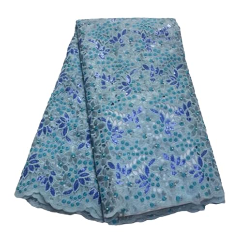 Afrikanischer handgeschnittener Organza-Spitzenstoff mit Pailletten-Stickerei und Perlen für Partykleid Afrikanischer handgeschnittener Organza-Spitzenstoff mit Pailletten-Stickerei und Perlen für Partykleid von Generisch