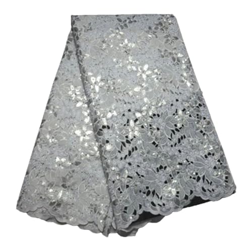 Afrikanischer handgeschnittener Organza-Spitzenstoff mit Pailletten-Stickerei und Perlen für Partykleid Afrikanischer handgeschnittener Organza-Spitzenstoff mit Pailletten-Stickerei und Perlen für Partykleid von Generisch