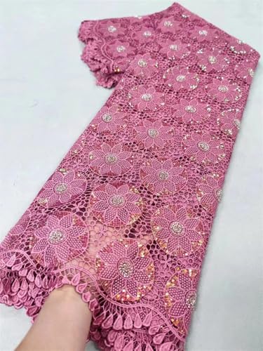 Afrikanischer nigerianischer Tüll-Spitzenstoff, Baumwolle, Hochzeit, Party, Kleid, Pailletten zum Nähen und Sticken Afrikanischer nigerianischer Tüll-Spitzenstoff, Baumwolle, Hochzeit, Party, Kleid, Pailletten zum Nähen und Sticken von Generisch