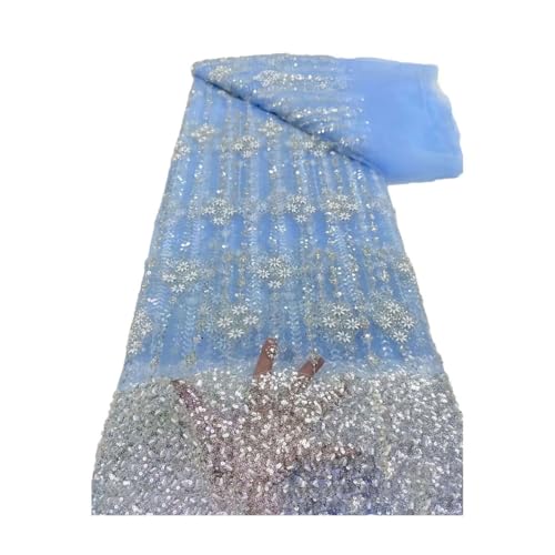 Afrikanisches Netz, Tüll, Pailletten, Schnürsenkel, Stoff, 4,5 m, französische Perlen, Stickerei-Schnürsenkel für Kleid Afrikanisches Netz, Tüll, Pailletten, Schnürsenkel, Stoff, 4,5 m, französische Perlen, Stickerei-Schnürsenkel für Kleid von Generisch