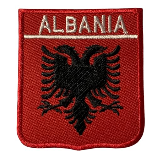 Albanien bestickte Schildflagge mit Namen Patch Aufbügeln/Aufnähen Abzeichen Nationalsymbol Militär Patch für Kleidung Rucksäcke Kappen Albanien bestickte Schildflagge mit Namen Patch Aufbügeln/Aufnähen Abzeichen Nationalsymbol Militär Patch für Kleidung Rucksäcke Kappen von Generisch
