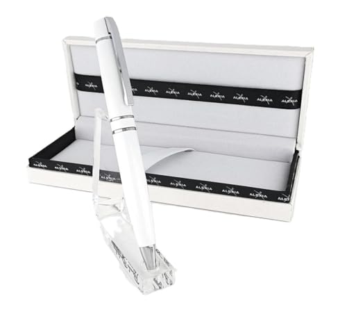 Alexia Kugelschreiber, elegant, Weiß mit Chrom-Finish, mit Geschenkbox von Generisch