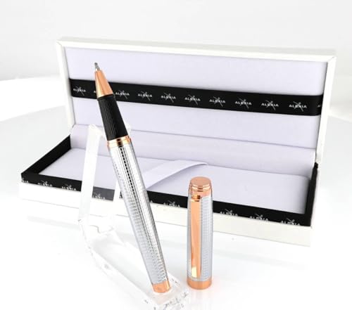 Alexia Luxus-Roller-Kugelschreiber, Chrom und Kupfer, in eleganter Geschenkbox von Generisch