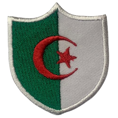 Algerien bestickte Schildflagge Patch zum Aufbügeln / Aufnähen Abzeichen Nationalsymbol Militär Patch für Kleidung Rucksäcke Kappen von Generisch