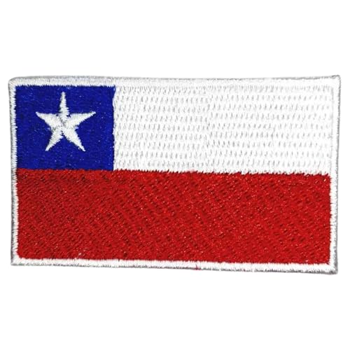 All Country Flag Patches, Embroidered Iron On/Sew On National Flags, World Country Badge Appliques Travel Souvenir Patch for Jacket, Rucksack, Hat, DIY Craft 7 x 4 cm (Chile Flag) von Generisch