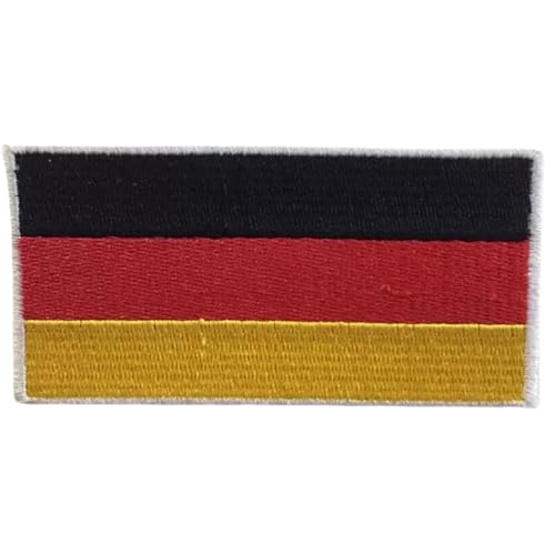 All Country Flag Patches, Embroidered Iron On/Sew On National Flags, World Country Badge Appliques Travel Souvenir Patch for Jacket, Rucksack, Hat, DIY Craft 7 x 4 cm (Deutschland Flagge) von Generisch