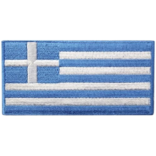 All Country Flag Patches, Embroidered Iron On/Sew On National Flags, World Country Badge Appliques Travel Souvenir Patch for Jacket, Rucksack, Hat, DIY Craft 7 x 4 cm (Griechenland Flagge) von Generisch