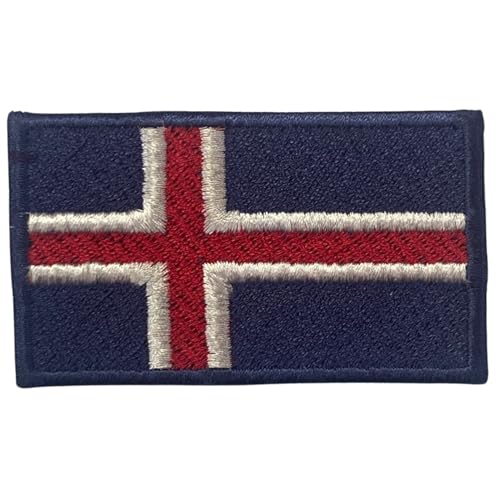 All Country Flag Patches, Embroidered Iron On/Sew On National Flags, World Country Badge Appliques Travel Souvenir Patch for Jacket, Rucksack, Hat, DIY Craft 7 x 4 cm (Island Flagge) von Generisch