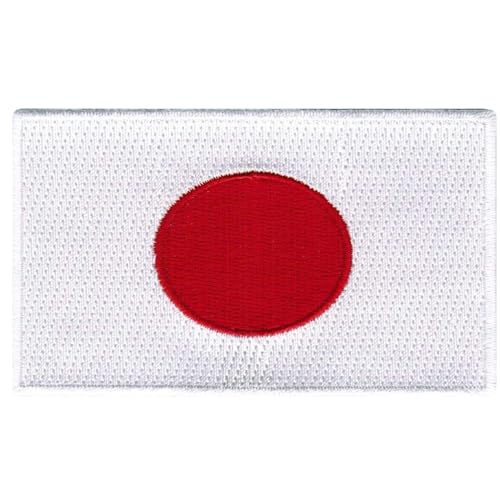 All Country Flag Patches, Embroidered Iron On/Sew On National Flags, World Country Badge Appliques Travel Souvenir Patch for Jacket, Rucksack, Hat, DIY Craft 7 x 4 cm (Japan Flag) von Generisch