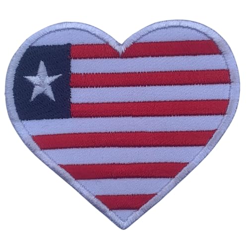 All Country Flag Patches, Embroidered Iron On/Sew On National Flags, World Country Badge Appliques Travel Souvenir Patch for Jacket, Rucksack, Hat, DIY Craft 7 x 4 cm (Liberia Flag) von Generisch