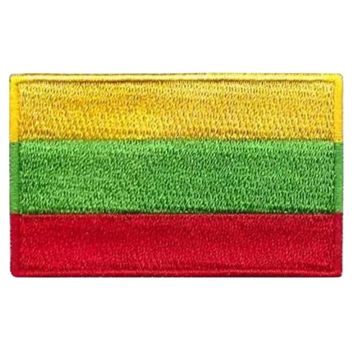 All Country Flag Patches, Embroidered Iron On/Sew On National Flags, World Country Badge Appliques Travel Souvenir Patch for Jacket, Rucksack, Hat, DIY Craft 7 x 4 cm (Litauen Flagge) von Generisch