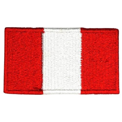 All Country Flag Patches, Embroidered Iron On/Sew On National Flags, World Country Badge Appliques Travel Souvenir Patch for Jacket, Rucksack, Hat, DIY Craft 7 x 4 cm (Peru Flagge) von Generisch