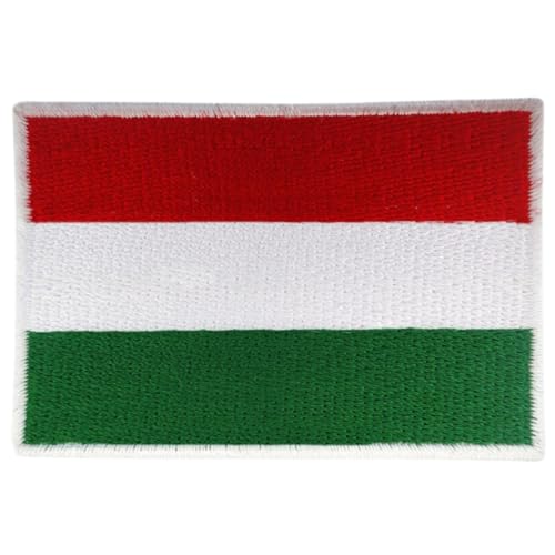 All Country Flag Patches, Embroidered Iron On/Sew On National Flags, World Country Badge Appliques Travel Souvenir Patch for Jacket, Rucksack, Hat, DIY Craft 7 x 4 cm (Ungarn Flagge) von Generisch