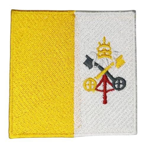 All Country Flag Patches, Embroidered Iron On/Sew On National Flags, World Country Badge Appliques Travel Souvenir Patch for Jacket, Rucksack, Hat, DIY Craft 7 x 4 cm (Vatikanstadt Flagge) von Generisch