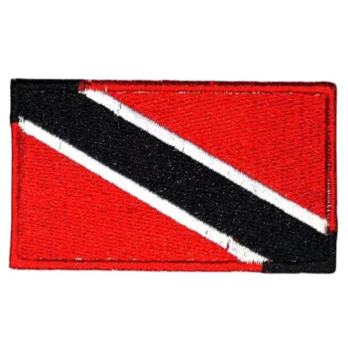 All Country Flag Patches, Embroidered Iron on / Sew On National Flags, World Country Badge Appliques Travel Souvenir Patch for Jacket, Rucksack, Hat, DIY Craft 7 x 4 cm (Trinidad & Tobago Flag) von Generisch
