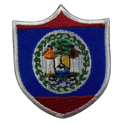 All Country Shield Flag Patch - Embroidered Iron On or Sew On National Country Flag Badge - 6.3 x 5.5 cm Travel Souvenir, Jacket, Rucksack, Hat, Clothes DIY Patch (Belize) von Generisch