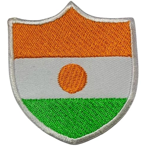 All Country Shield Flag Patch - Embroidered Iron on or Sew On National Country Flag Badge - 6.3 x 5.5 cm Travel Souvenir, Jacket, Rucksack, Hat, Clothes DIY Patch (Niger) von Generisch