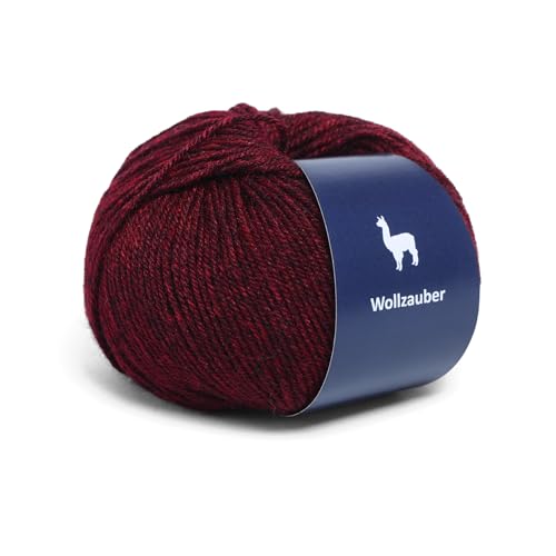 Alpaka Wolle - 50 g Hochwertige Wolle zum Stricken & Häckeln-Weich & Langlebig Ideal für Socken, Schals, Pullovers & mehr- Angenehm auf der Haut Perfect für Kreative Handarbeiten. (Black red) von Generisch