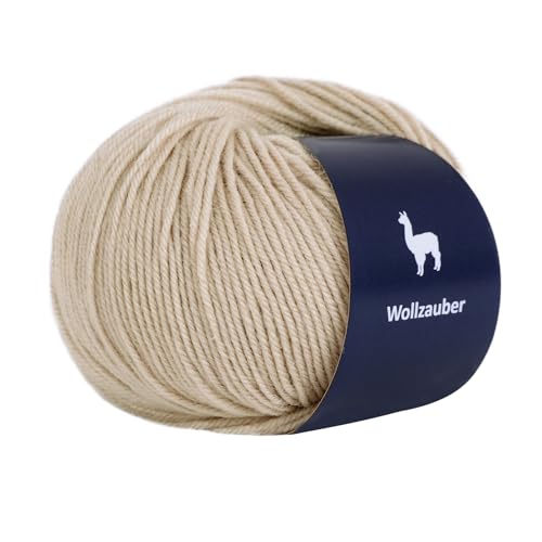Alpaka Wolle - 50 g Hochwertige Wolle zum Stricken & Häckeln-Weich & Langlebig Ideal für Socken, Schals, Pullovers & mehr- Angenehm auf der Haut Perfect für Kreative Handarbeiten. (Light Khaki) von Generisch