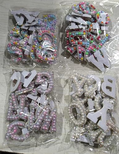 Alphabet-Patches mit Perlen und Strasssteinen, 104-teiliges Buchstaben-Applikationsset, Perlen zum Aufnähen oder Aufbügeln für Kleidung und Accessoires Alphabet-Patches mit Perlen und Strasssteinen, 104-teiliges Buchstaben-Applikationsset, Perlen zum Aufnähen oder Aufbügeln für Kleidung und Accessoires von Generisch