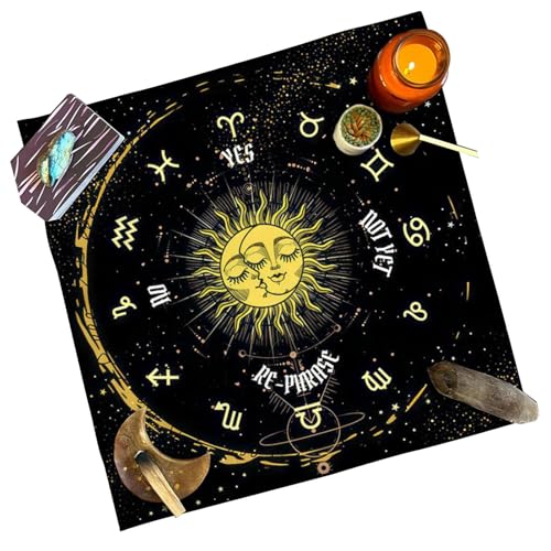 Altar -Stoff - Läufer Cover für Fortune Teller | Moon Phase Butterfly Sun Muster mit hautfreundlichem Material, feine Arbeitskunstparty-Brettspiele, Nicht-Schlupftischabdeckungen für den Innenraum im Altar -Stoff - Läufer Cover für Fortune Teller | Moon Phase Butterfly Sun Muster mit hautfreundlichem Material, feine Arbeitskunstparty-Brettspiele, Nicht-Schlupftischabdeckungen für den Innenraum im von Generisch