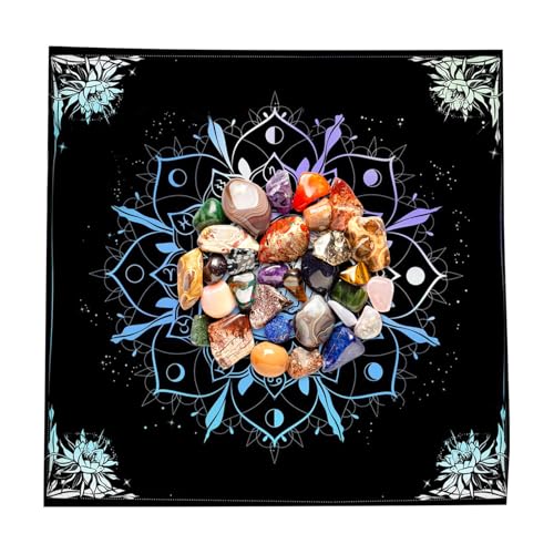 Altar Tischdecke - Himmelblauer Tarotstrauß Alter Quadratische Wandtischdecke Heiliger Ort, Wohnkultur Schmetterlings- und Blumenmeer | Tuch ändern, Wahrsager Tischdecke Farfallmeer von Generisch