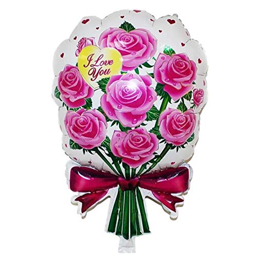 Aluminium-Ballon, Sauerstoffballon, 5 Luftballons, 65 x 42 cm, groß, Hochzeit, Geburtstag, Party, wunderschöne Dekoration, Rose, stark von Generisch
