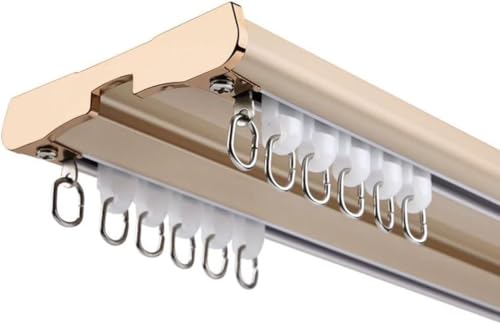 Aluminium-Deckenschiene, Vorhangschiene, strapazierfähig, doppelte Vorhangschiene, geeignet für Wohnzimmer, Badezimmer, Schlafzimmer, Trennwand, Deckenschienen-Set von Generisch