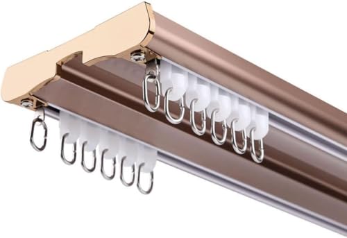 Aluminium-Deckenschiene, Vorhangschiene, strapazierfähig, doppelte Vorhangschiene, geeignet für Wohnzimmer, Badezimmer, Schlafzimmer, Trennwand, Deckenschienen-Set von Generisch