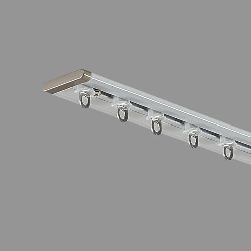 Aluminium Flexibilität Gardinenschiene Deckenmontage Vorhangschiene mit Riemenscheiben Haken Curtain Rail Komplettes Zubehör und Röllchen für Schwere Vorhänge Raumteiler(White,4.0m) von Generisch