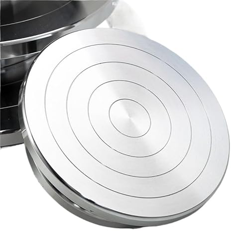 Aluminium-Töpferscheibe, 15/20/25/30 cm, doppelseitiges Modellierwerkzeug, drehbare Tonplatte für Kuchendekoration, Töpferei und Skulpturen-Projekte, perfekt für Künstler und Bastler von Generisch